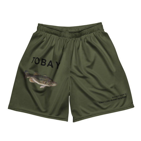 TOBAY Fish Unisex mesh shorts - Olive Green
