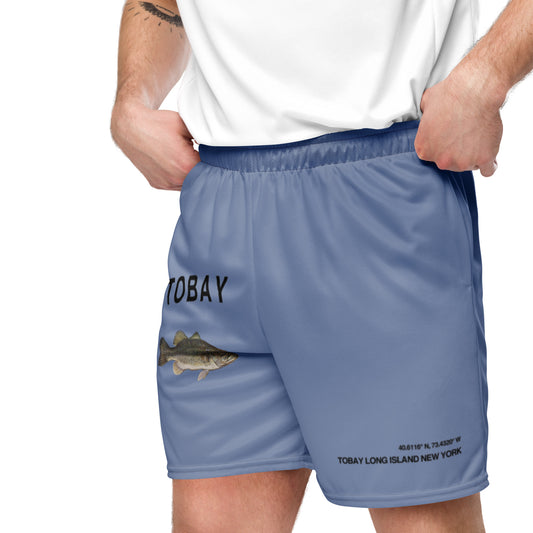 TOBAY Fish Unisex mesh shorts - Matted Blue