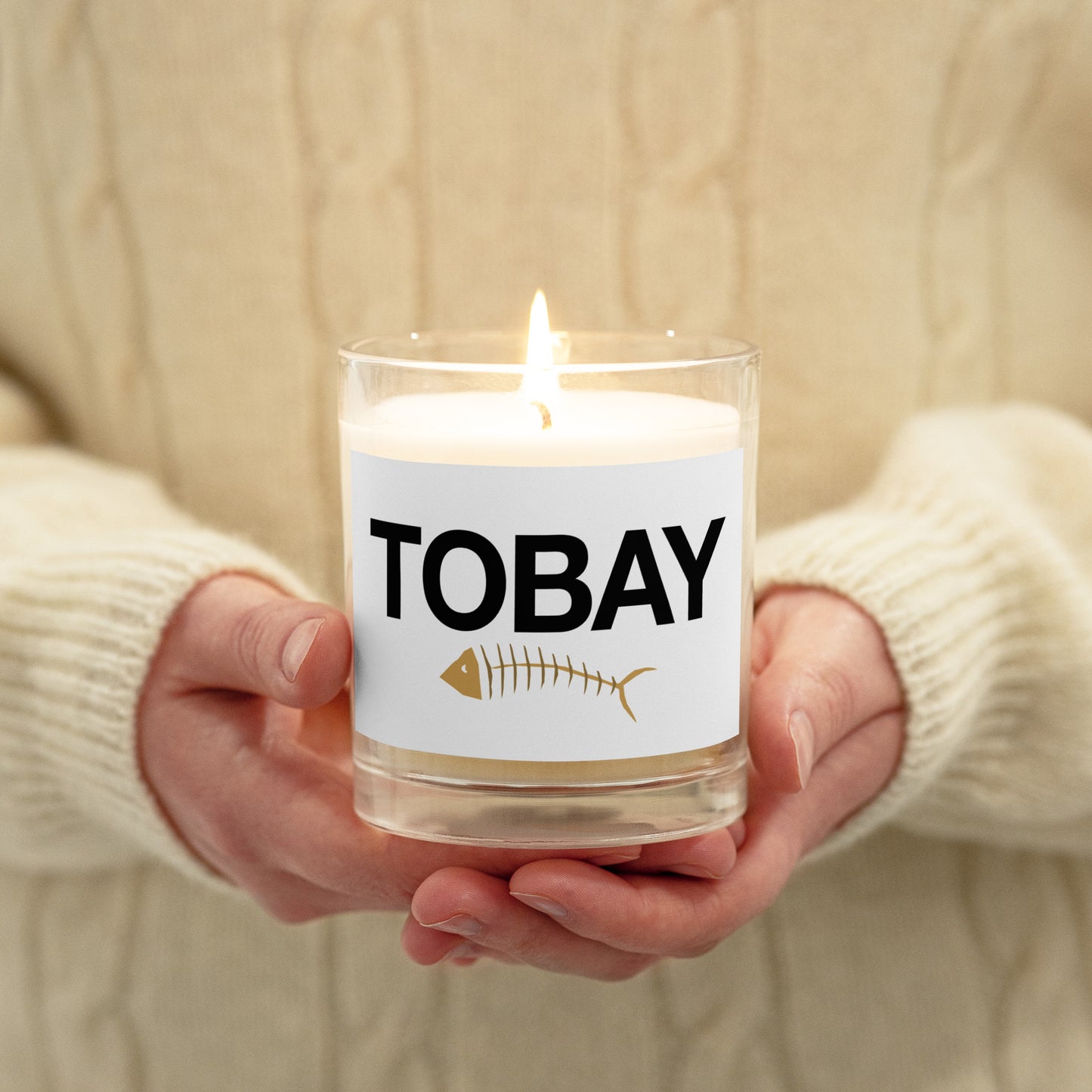 Massapequa Living TOBAY Fish Glass jar soy wax candle