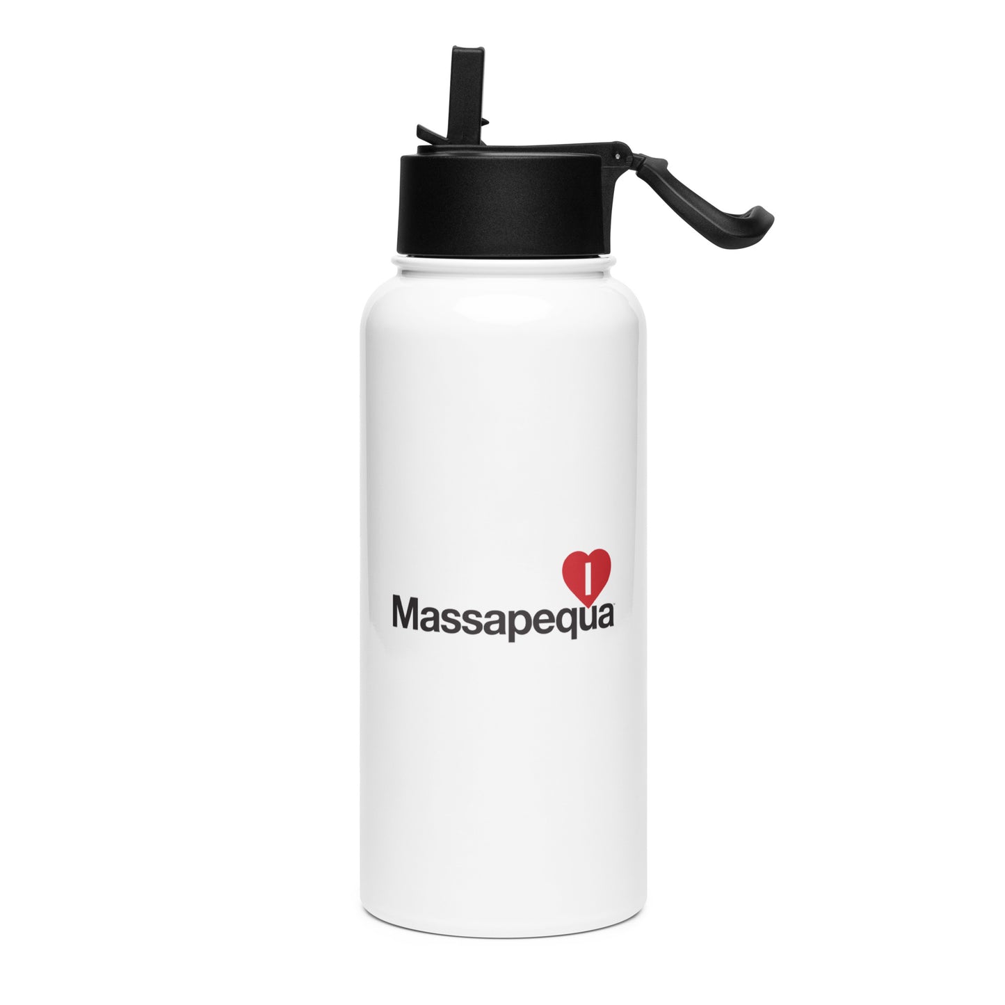 I heart massapequa water bottle