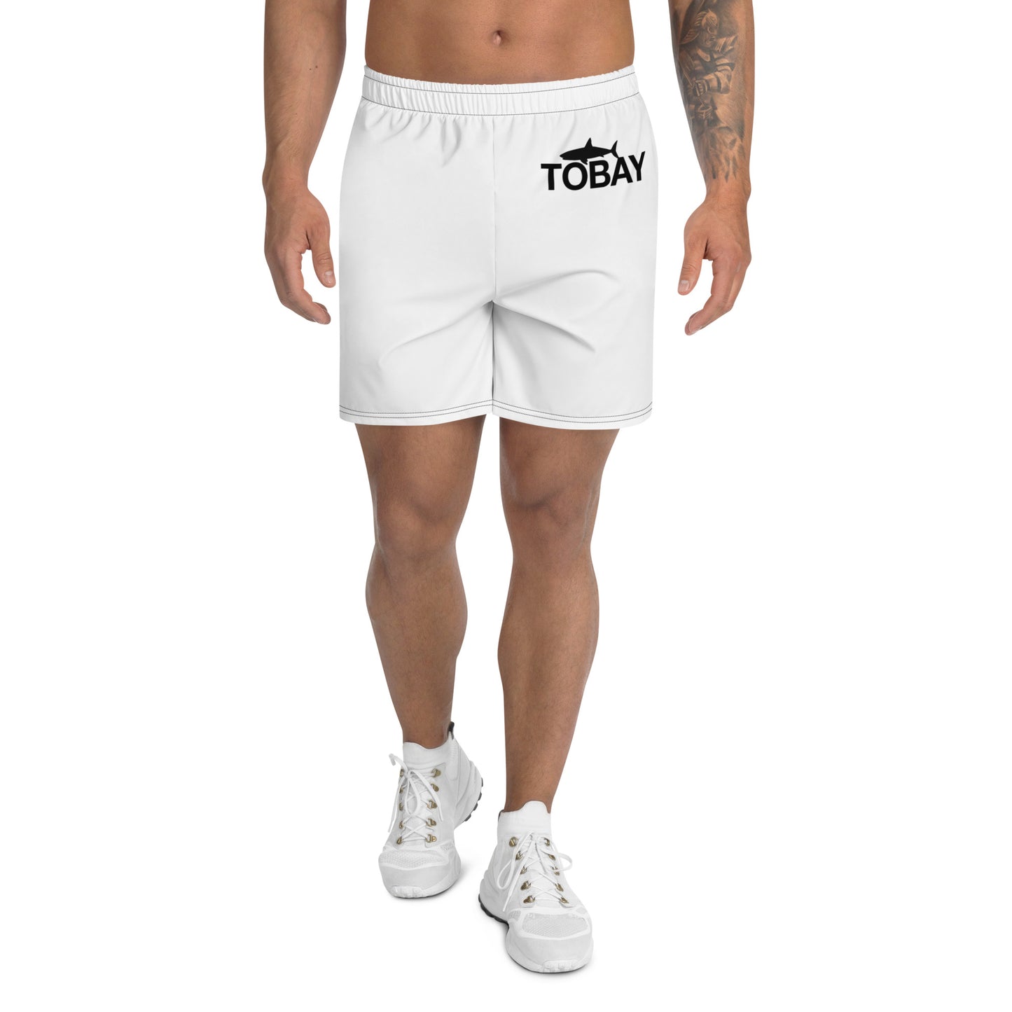 Massapequa TOBAY Shark Men's Recycled Athletic Shorts - White