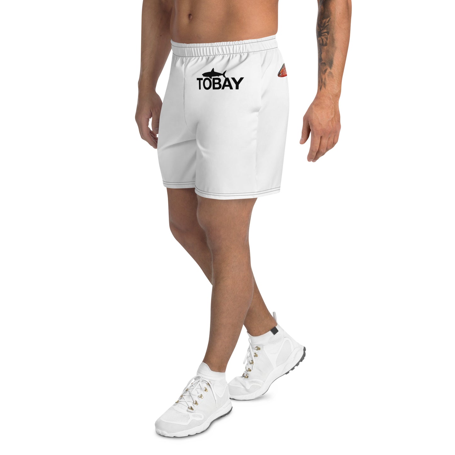 Massapequa TOBAY Shark Men's Recycled Athletic Shorts - White