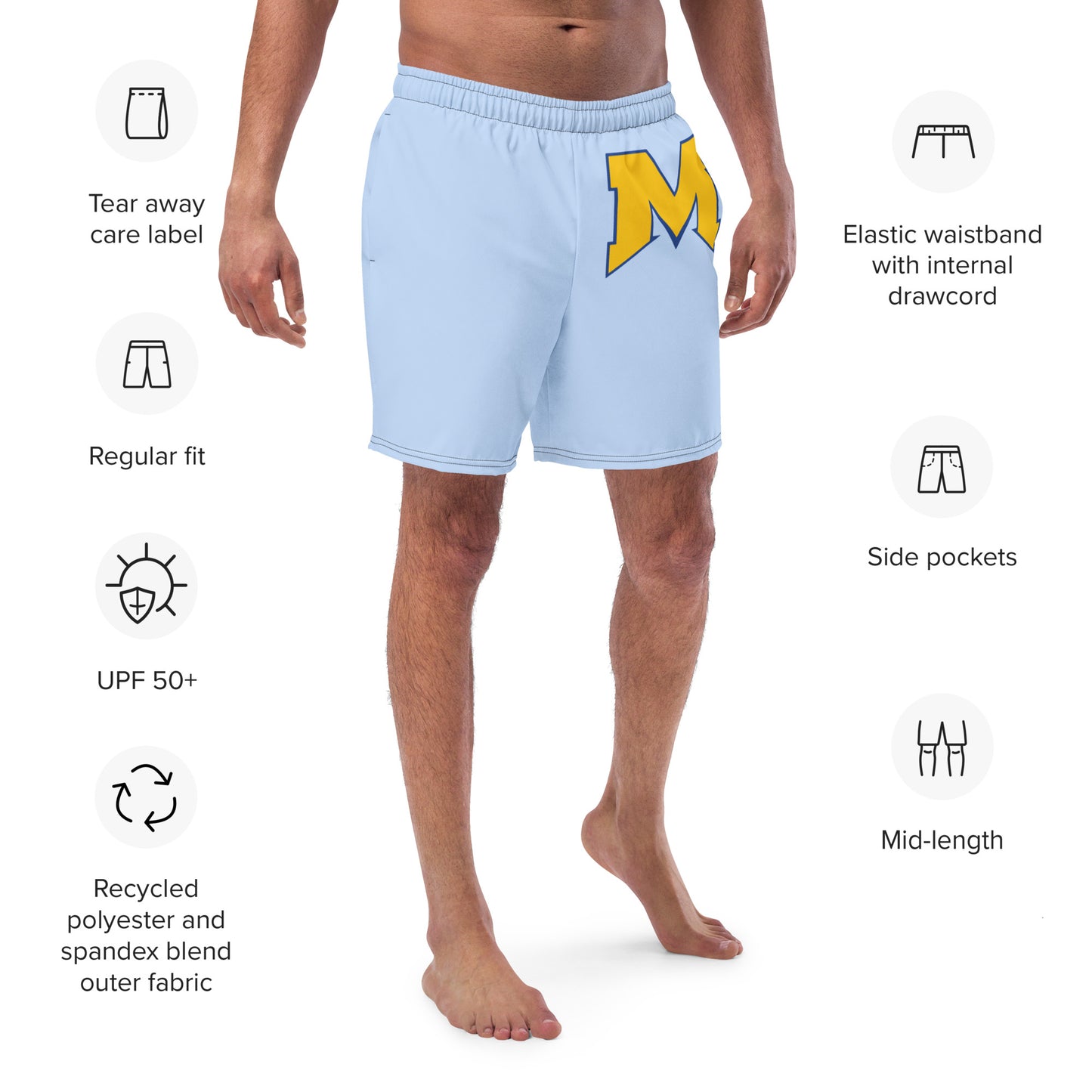 Massapequa Modern Chiefs Men's swim trunks - Baby Blue