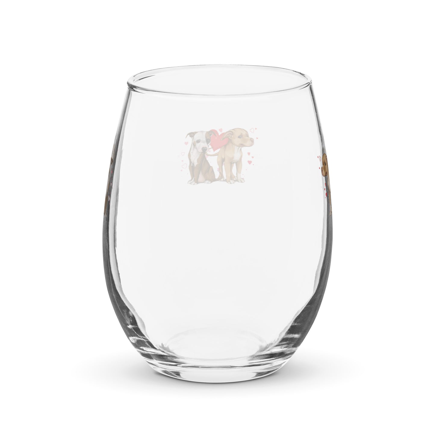 Titus and Hailey Dog Stemless wine glass