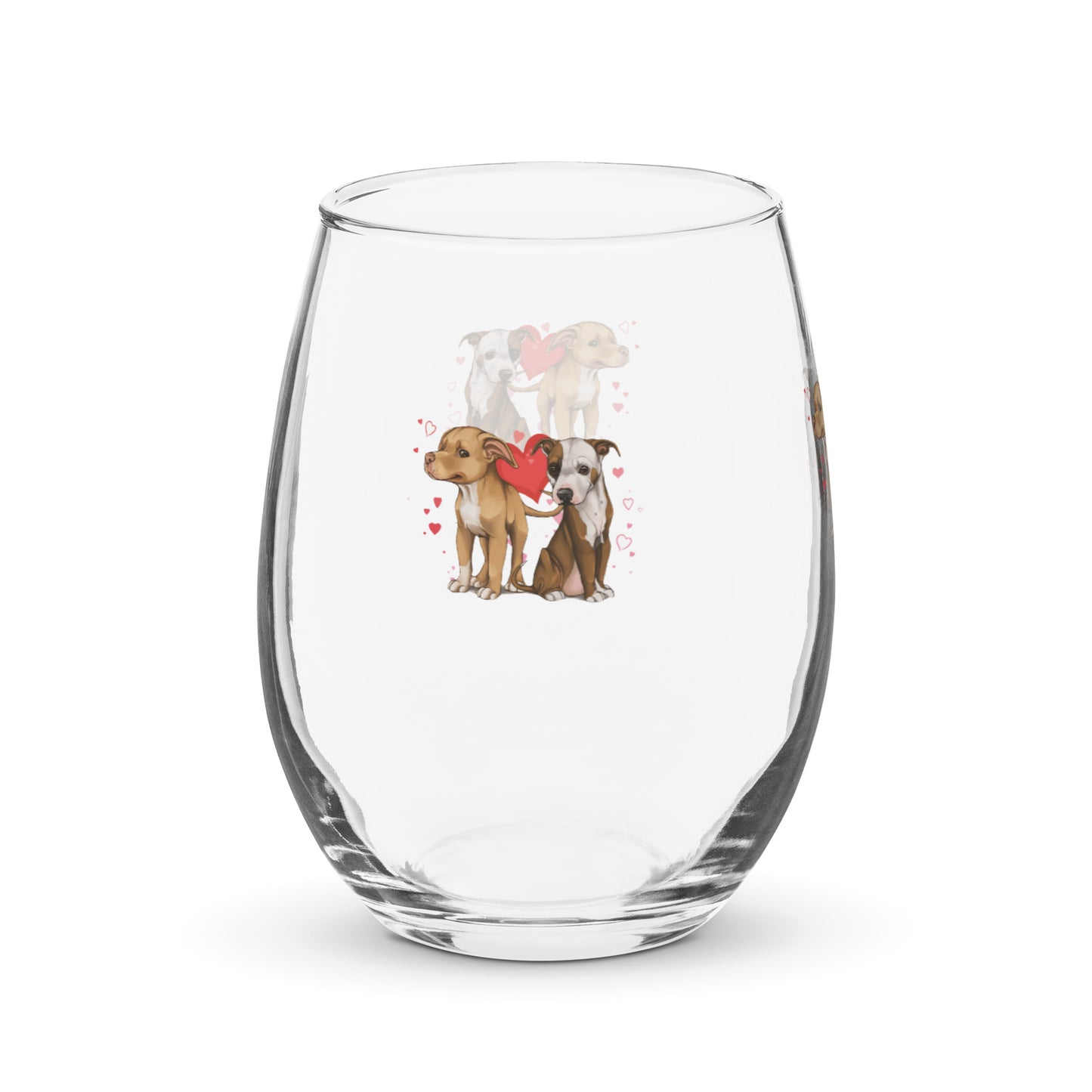 Titus and Hailey Dog Stemless wine glass