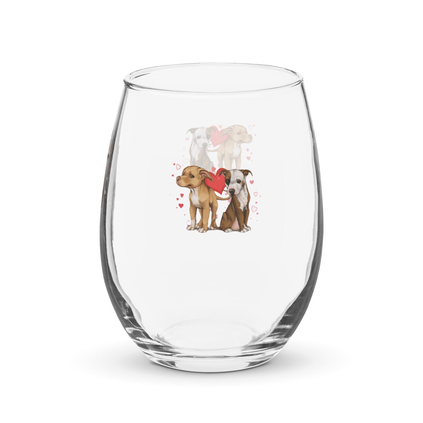 Titus and Hailey Dog Stemless wine glass