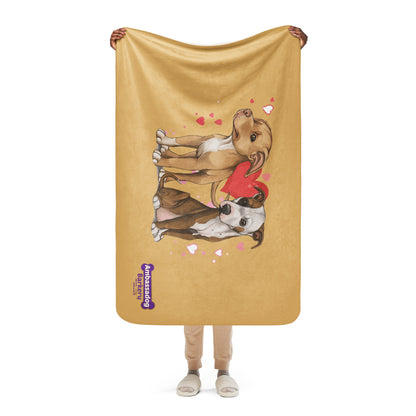 Titus and Hailey Dog Sherpa blanket