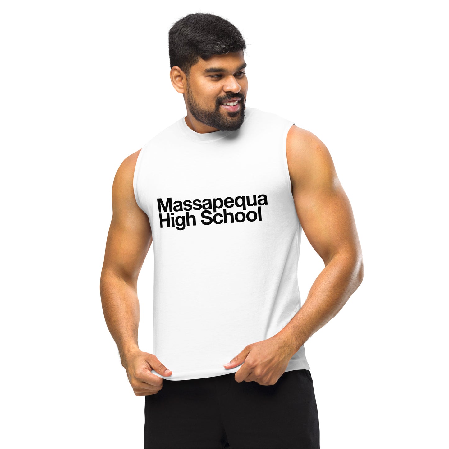 Massapequa High School Modern Unisex Muscle Shirt - White