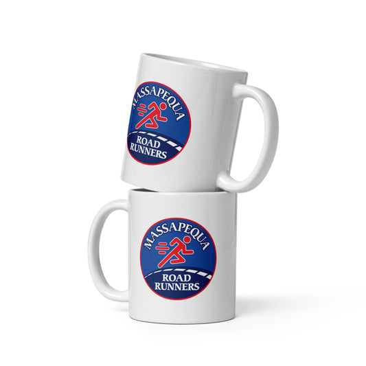 Road Runners Logo White glossy mug 11 oz.