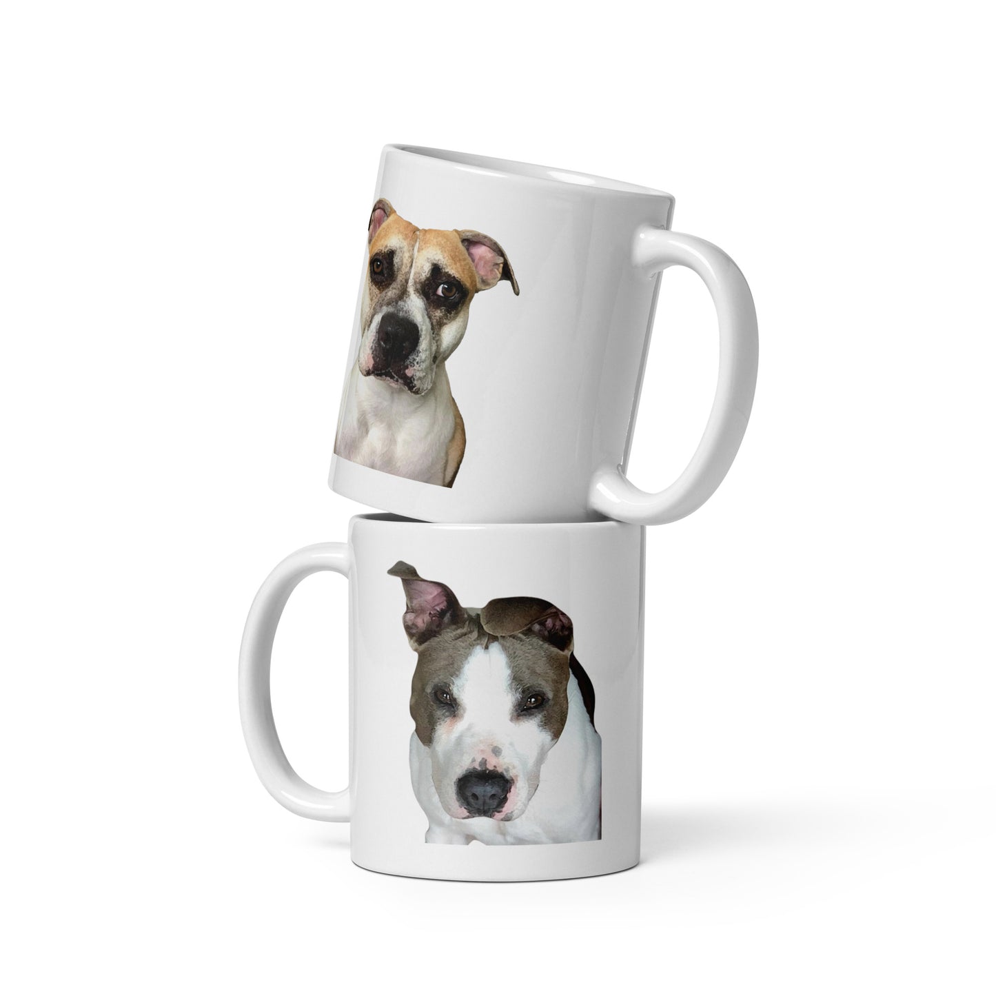 Titus and Hailey Dog Friends White glossy mug